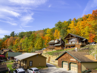 Looking across the resort in the fall from the roof of Cozy Cottage